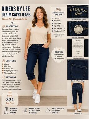 Riders by Lee Men’s Relaxed Dark Blue Denim Jeans